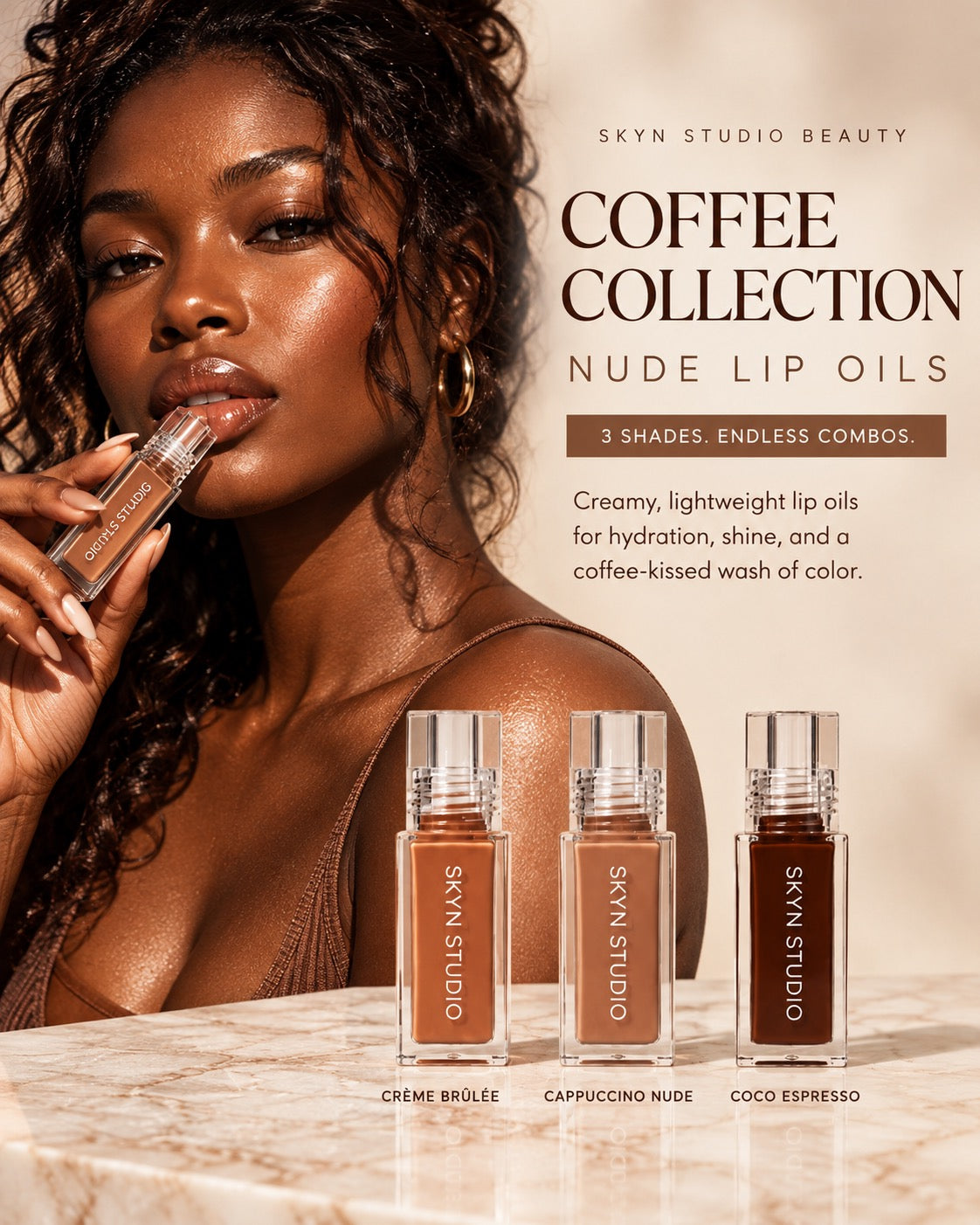 Cafe Skyn Coffee Nude Collection Lip Oils