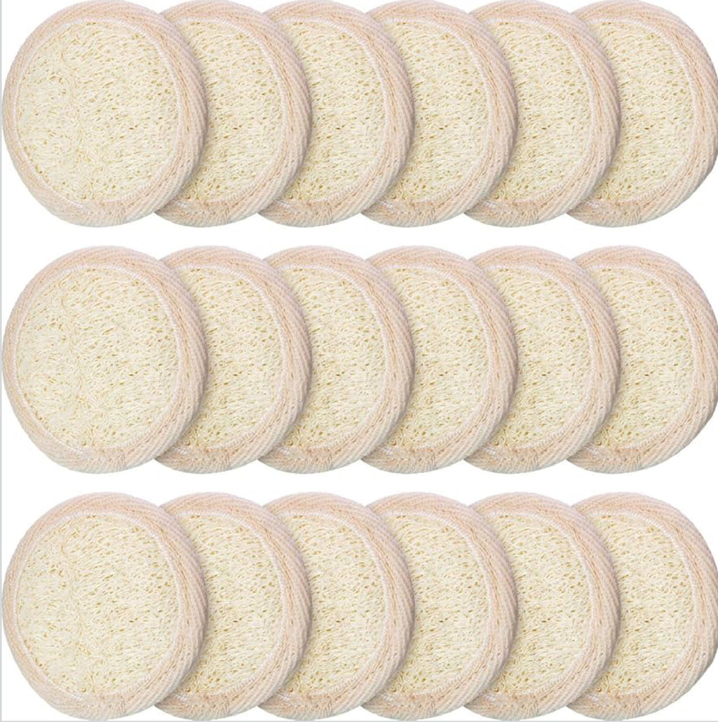 Loofah reusable exfoliating face scrubber w/finger slots