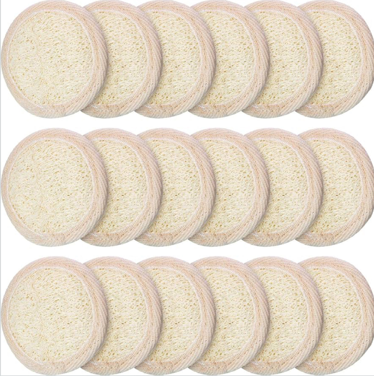 Loofah reusable exfoliating face scrubber w/finger slots